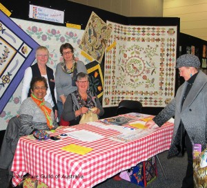 Julie Adamson, Margaret Mew, Irene Blanck, Alison Gardner and a "happy customer"!