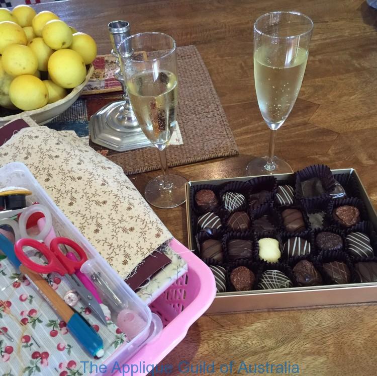 Retreat essentials....chocolate, champagne and wine.