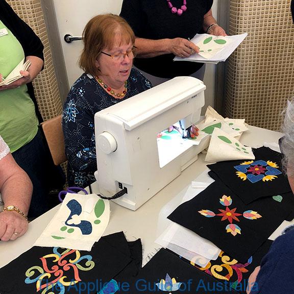 image of Sue Demonstrating Fusible Machine applique